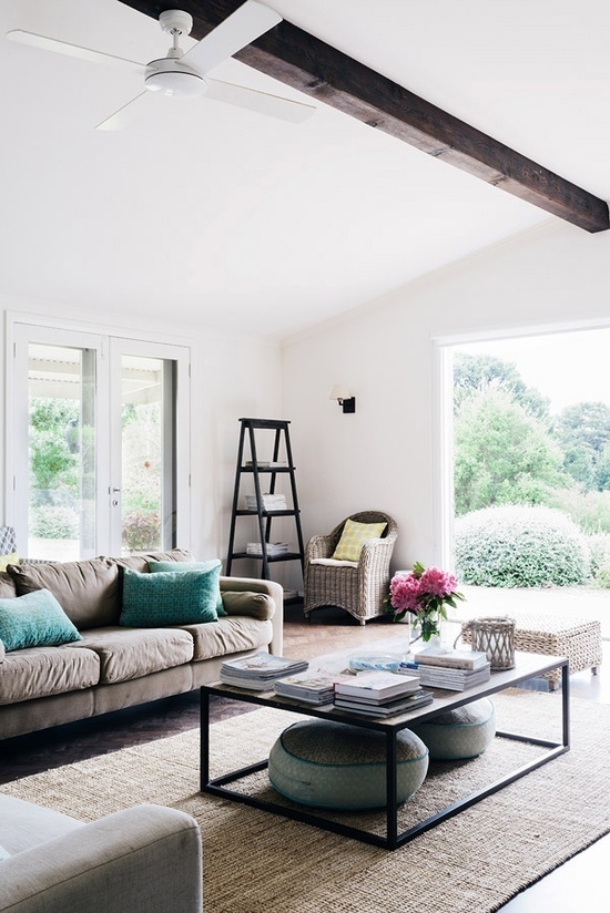 Living room with windows